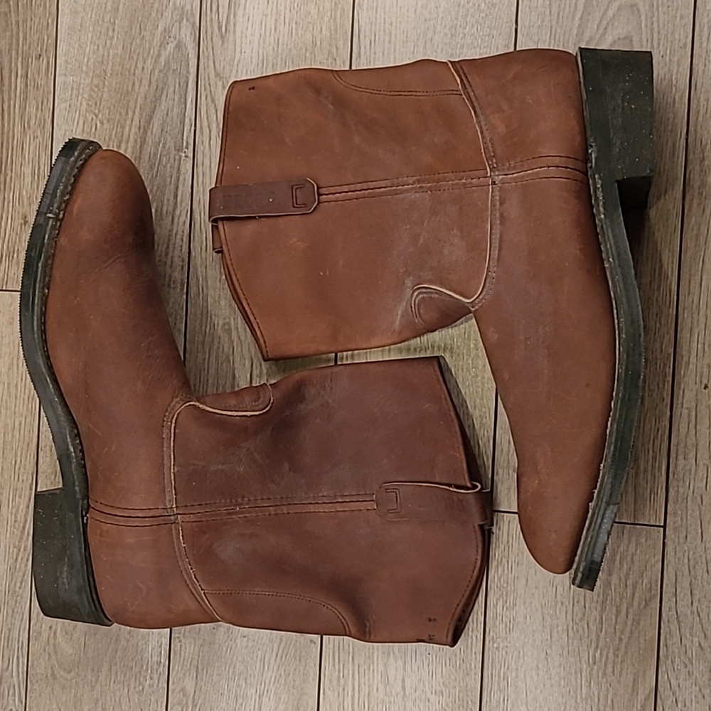 RED WING Pecos USA Brown Leather Steel Toe Oil Sz 14‎ D Mens Boots #1299 VTG 90s